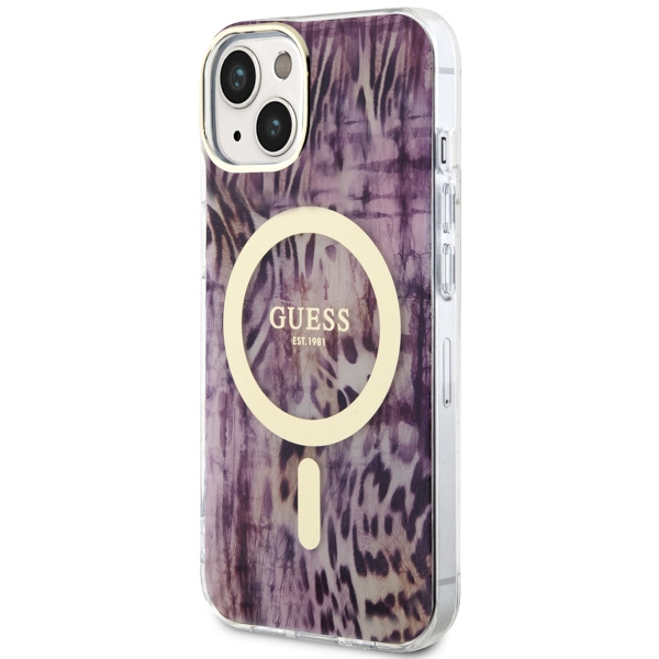 Apple iPhone 14 6.1'' Guess Leopard MagSafe Case Cover, Pink (0)