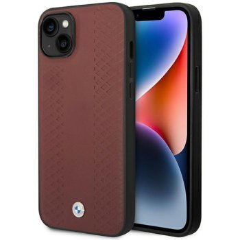 Apple iPhone 14 6.1'' BMW Leather Diamond Pattern Case Cover (BMHCP14S22RFGR), Burgundy