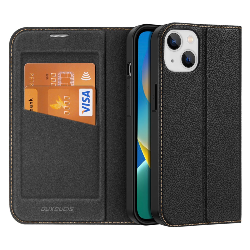 Apple iPhone 14 Plus 6.7' Dux Ducis Skin X2 Magnetic Book Case Cover, Black (3)