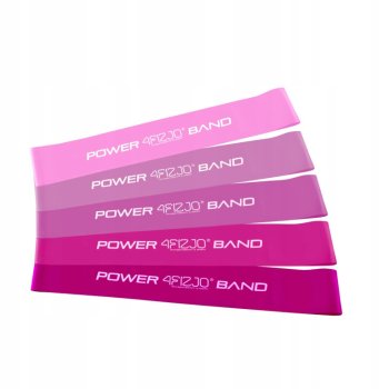 4FIZJO Loop Flexible Power Bands Flexible Rubber Training Tapes Set 5 pcs, Rose