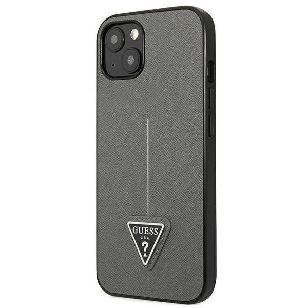Apple iPhone 14 Plus 6.7'' Guess SaffianoTriangle Logo Case Cover (GUHCP14MPSATLG), Silver (0)