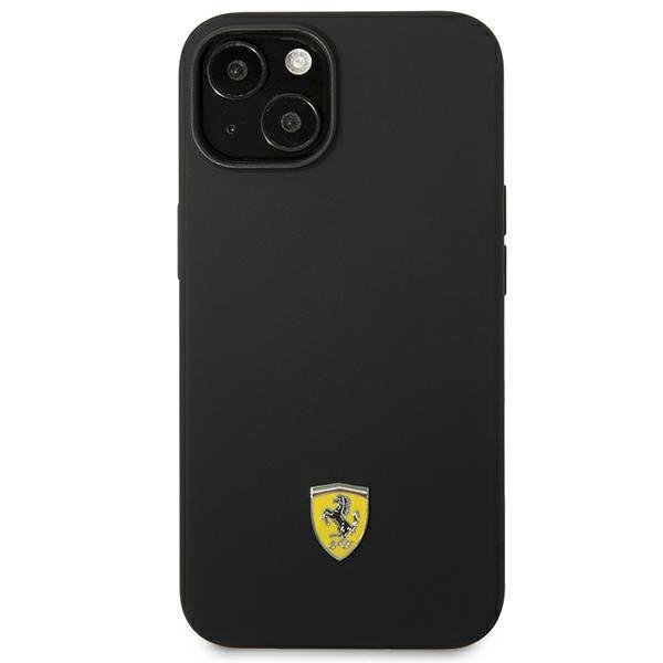 Apple iPhone 14+ Plus Ferrari Silicone Metal Logo Hard Case Cover, Black (Fehcp14msibbk) (1)