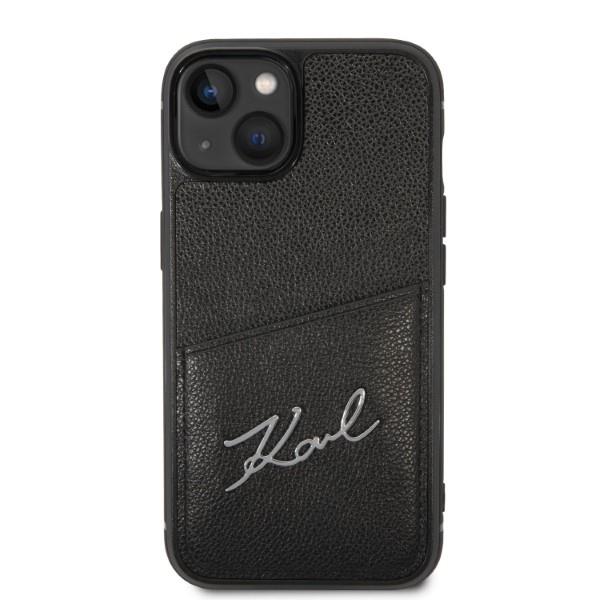 Apple iPhone 14 Plus 6.7" Karl Lagerfeld Signature Logo Cardslot Case Cover, Black (1)
