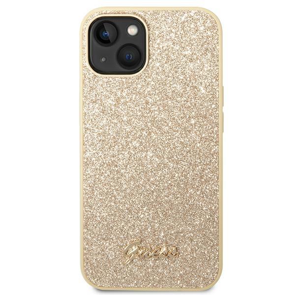 Guess Glitter Script Case for iPhone 14 Plus / 15 Plus Gold (1)