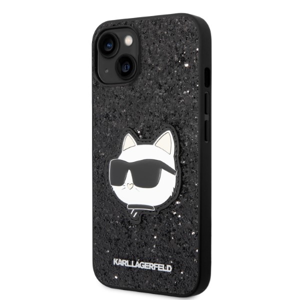 Apple iPhone 14 Plus 6.7" Karl Lagerfeld Glitter Choupette Patch Case Cover (KLHCP14MG2CPK), Black (0)