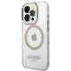 Guess Metal Outline MagSafe Case for iPhone 14 Pro - Transparent / Gold