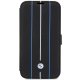 Apple iPhone 14 Pro 6.1\'\' BMW Leather Stamp Blue Lines Book Case Cover (BMBKP14L22RVSK), Black