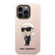 Karl Lagerfeld iPhone 14 Pro Case Silicone Ikonik Pink