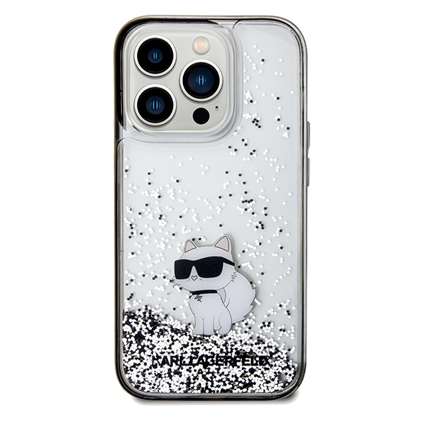 Apple iPhone 14 Pro 6.1'' Karl Lagerfeld Liquid Glitter Choupette Cover Case, Transparent (1)