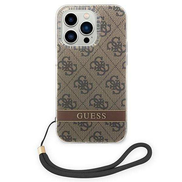 Apple iPhone 14 Pro 6.1'' Guess 4G Print Strap Case Cover (GUOHCP14LH4STW), Brown (0)