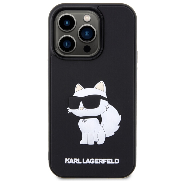 Apple iPhone 14 Pro 6.1" Karl Lagerfeld 3D Rubber Choupette Case Cover (KLHCP14L3DRKHNK), Black (1)
