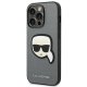 Apple iPhone 14 Pro Max 6.7\" Karl Lagerfeld Saffiano Karl`s Head Patch Case Cover (KLHCP14XSAPKHG), Silver