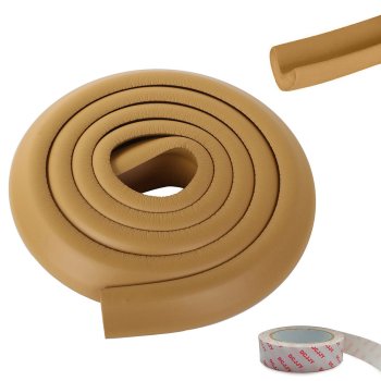 Foam Edge and Corner Guard Protector for Baby Proofing 2m, Brown