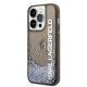 Apple iPhone 14 Pro Max 6.7\" Karl Lagerfeld Liquid Glitter Elong Case Cover, Black