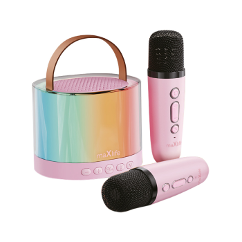 Maxlife MXKS-200 Karaoke Set Microphone + Wireless Bluetooth Speaker, Pink