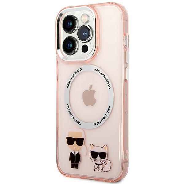 Apple iPhone 14 Pro Max 6.7" Karl Lagerfeld Karl&Choupette Aluminum MagSafe Case Cover (KLHMP14XHKCP), Pink (0)