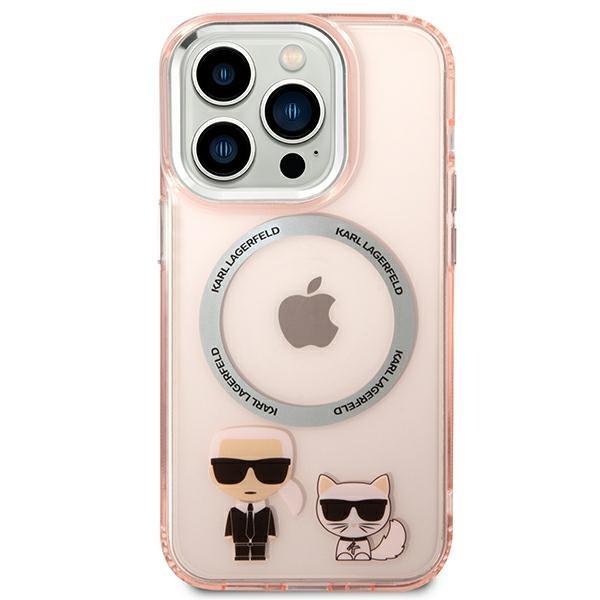 Apple iPhone 14 Pro Max 6.7" Karl Lagerfeld Karl&Choupette Aluminum MagSafe Case Cover (KLHMP14XHKCP), Pink (1)