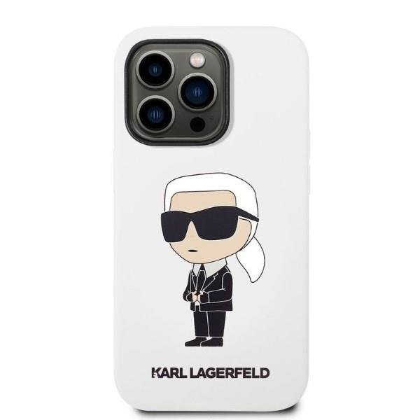 Apple iPhone 14 Pro Max 6.7" Karl Lagerfeld Silicone Ikonik Case Cover, White (1)