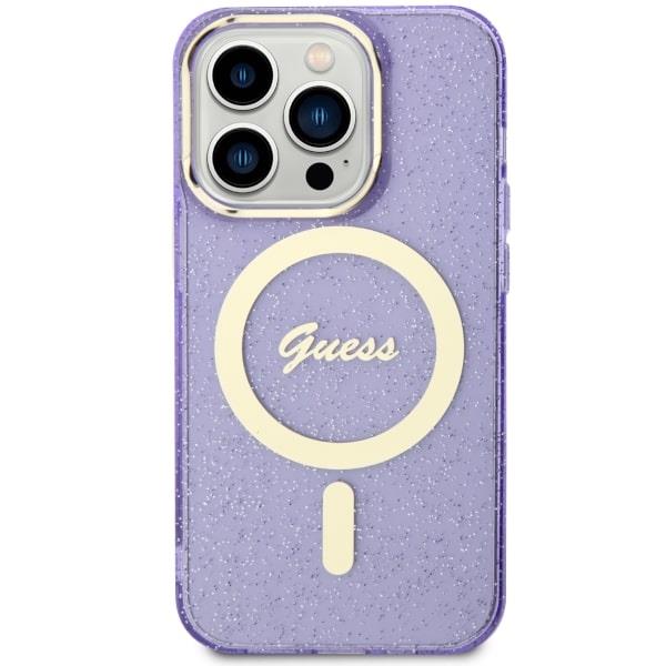 Apple iPhone 14 Pro Max 6.7'' Guess Glitter Gold MagSafe Case Cover (GUHMP14XHCMCGU), Purple (1)