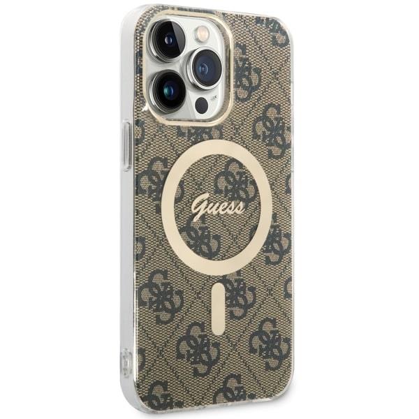 Apple iPhone 14 Pro Max 6.7'' Guess 4G MagSafe Case Cover (GUHMP14XH4STW), Brown (1)