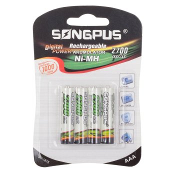 4-Pack AAA R3 Rechargeable Batteries 2700mAh High Capacity
