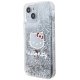 Apple iPhone 15 6.1\'\' Hello Kitty Liquid Glitter Charms Kitty Head Cover Case, Silver