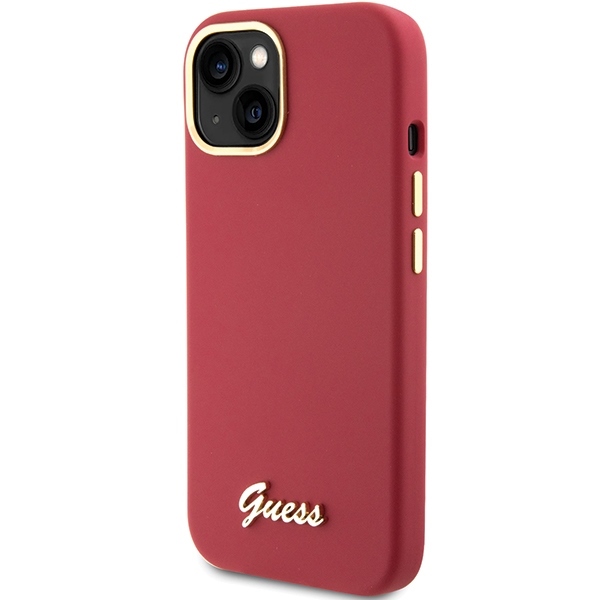 Guess Silicone Script Metal Logo & Frame case for iPhone 15 - red (0)