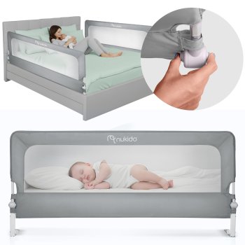 Toddler Bed Rail Guard for Kids 180 cm Nukido NK-228, Gray