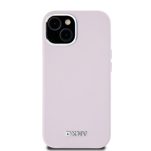 Apple iPhone 15 Plus 6.7'' DKNY Liquid Silicone Small Metal Logo MagSafe Case Cover, Pink (1)