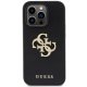 Apple iPhone 15 Pro 6.1\'\' Guess Leather Perforated 4G Glitter Logo Case Cover, Black