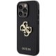 Apple iPhone 15 Pro 6.1\'\' Guess Leather Perforated 4G Glitter Logo Case Cover, Black