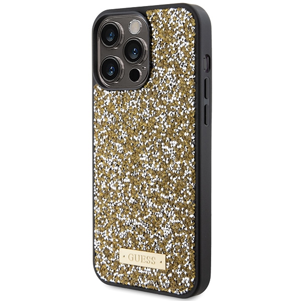 Apple iPhone 15 Pro 6.1'' Guess Rhinestone Metal Logo Case Cover, Yellow (0)