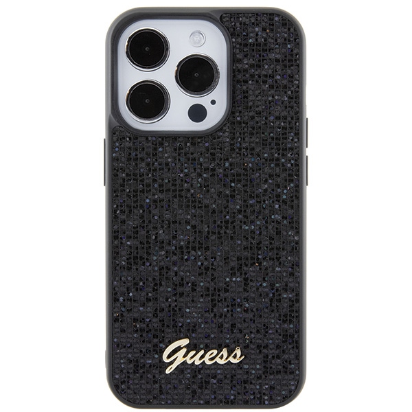 Apple iPhone 15 Pro 6.1'' Guess Disco Metal Script Case Cover, Black (1)