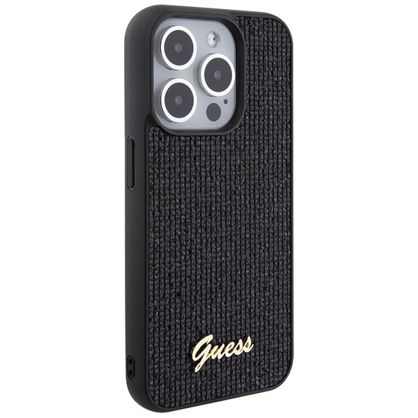 Apple iPhone 15 Pro 6.1'' Guess Disco Metal Script Case Cover, Black (2)