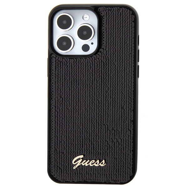 Guess Sequin Script Metal case for iPhone 15 Pro - black (1)