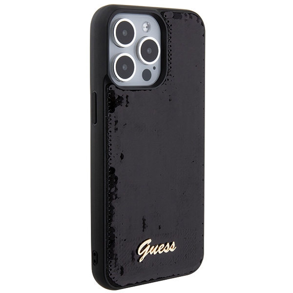 Guess Sequin Script Metal case for iPhone 15 Pro - black (2)