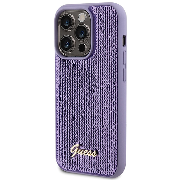 Guess Sequin Script Metal case for iPhone 15 Pro - purple (0)
