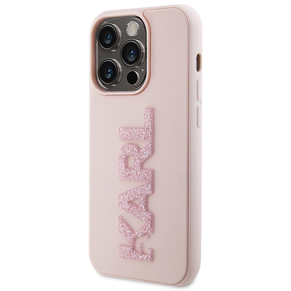 Apple iPhone 15 Pro 6.1'' Karl Lagerfeld 3D Rubber Glitter Logo Cover Case, Pink (0)