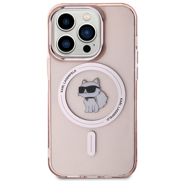 Apple iPhone 15 Pro 6.1'' Karl Lagerfeld IML Choupette MagSafe Cover Case, Pink (1)