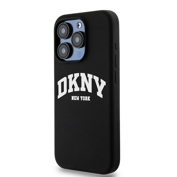 Apple iPhone 15 Pro 6.1'' DKNY Liquid Silicone White Printed Logo MagSafe Case Cover, Black (0)