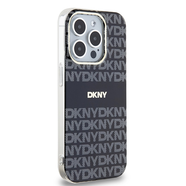 Apple iPhone 15 Pro 6.1'' DKNY IML Mono Stripe MagSafe Case Cover, Black (2)