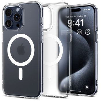 Spigen Ultra Hybrid Mag case with MagSafe for iPhone 15 Pro - transparent and matte