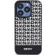 Apple iPhone 15 Pro Max 6.7\'\' DKNY Leather Printed Pattern Metal Logo MagSafe Case Cover, Black