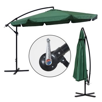 MultiGarden Large 3.5m Cantilever Garden Parasol, Green