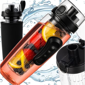 Trizand 1L Water Bottle with Fruit Infuser and Sleeve 25815