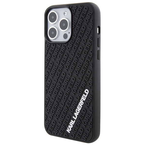 Apple iPhone 15 Pro Max 6.7'' Karl Lagerfeld 3D Rubber Multi Logo Cover Case, Black (0)
