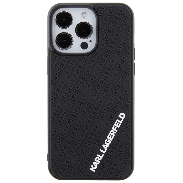 Apple iPhone 15 Pro Max 6.7'' Karl Lagerfeld 3D Rubber Multi Logo Cover Case, Black (1)