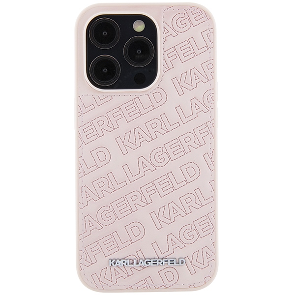 Apple iPhone 15 Pro Max 6.7" Karl Lagerfeld Quilted K Pattern Case Cover, Pink (1)