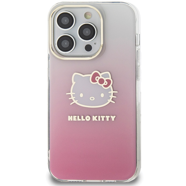 Apple iPhone 15 Pro Max 6.7'' Hello Kitty IML Gradient Electrop Kitty Head Cover Case, Pink (1)