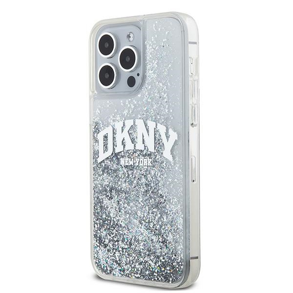 Apple iPhone 15 Pro Max 6.7'' DKNY Liquid Glitter Big Logo Case Cover, White (0)
